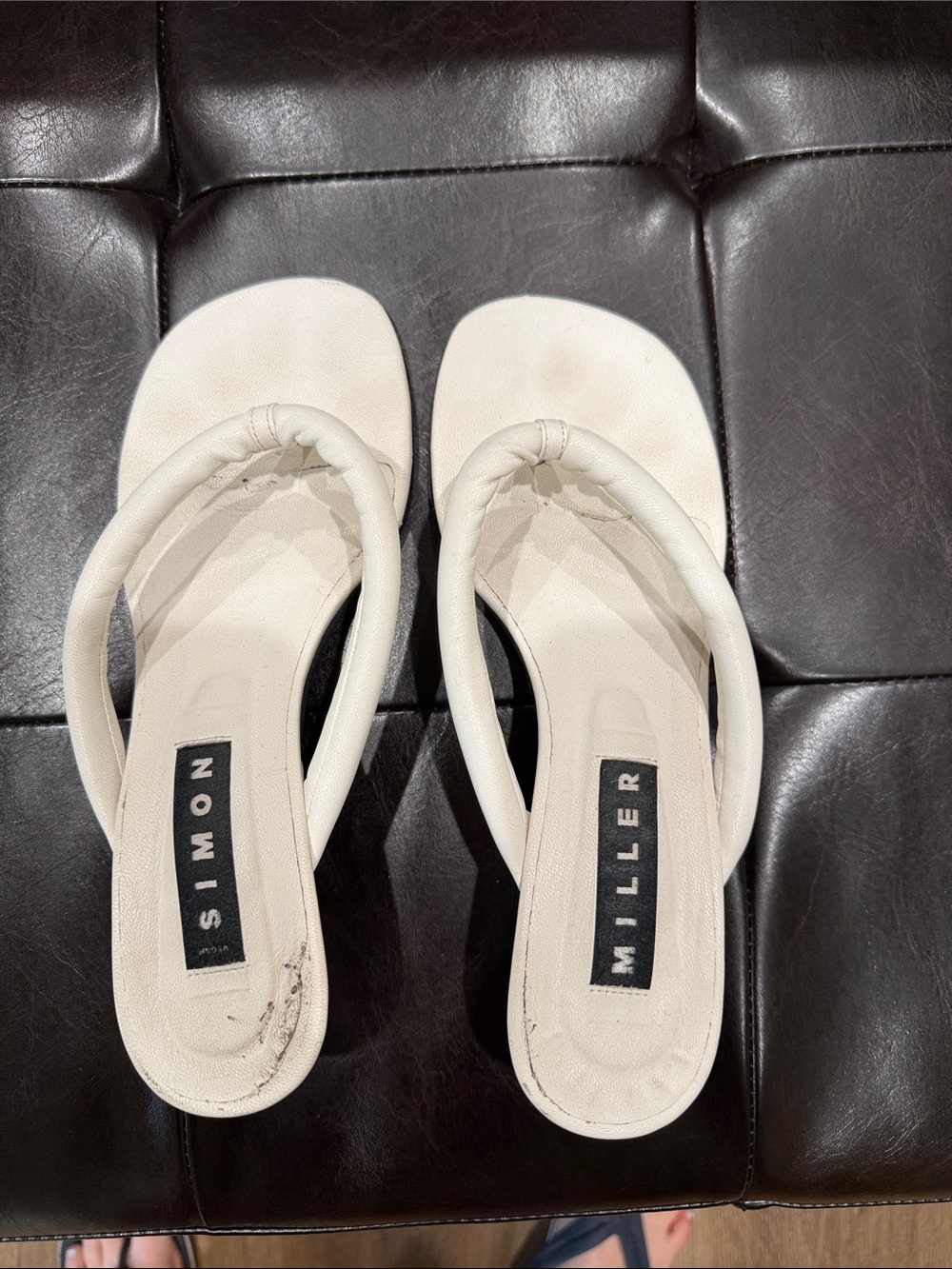 Simon Miller Cream Padded Thong Sandals